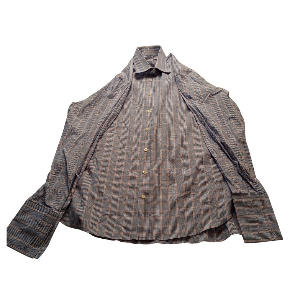 Charles Tyrwhitt Dress Shirt Men's 16.5/35 Blue Red Check Plaid Cotton Office